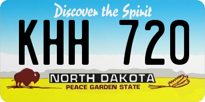 ND license plate KHH720