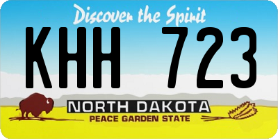ND license plate KHH723