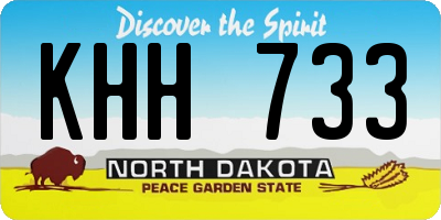 ND license plate KHH733