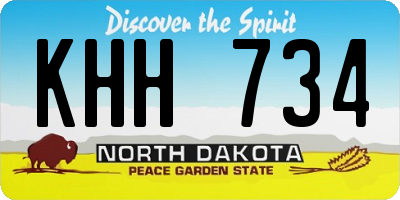 ND license plate KHH734