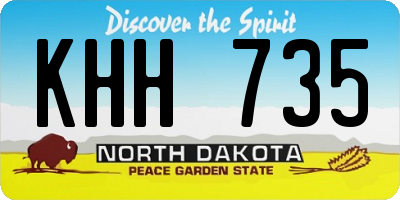 ND license plate KHH735