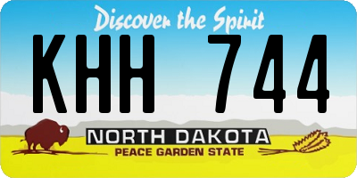 ND license plate KHH744