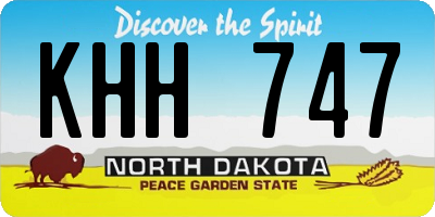 ND license plate KHH747