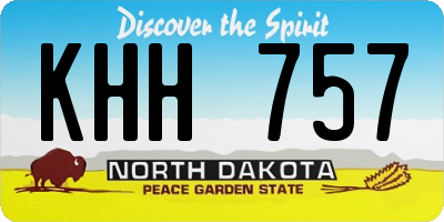ND license plate KHH757