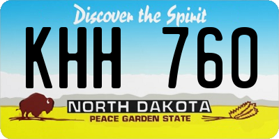 ND license plate KHH760
