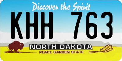 ND license plate KHH763