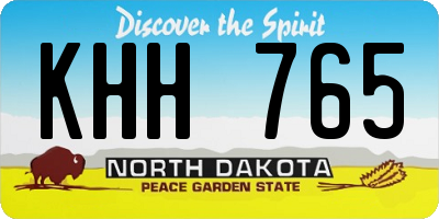 ND license plate KHH765