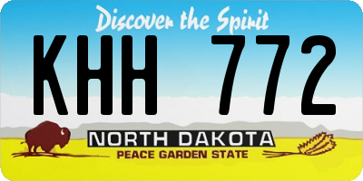 ND license plate KHH772