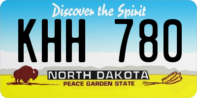 ND license plate KHH780