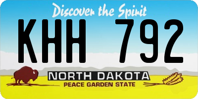 ND license plate KHH792