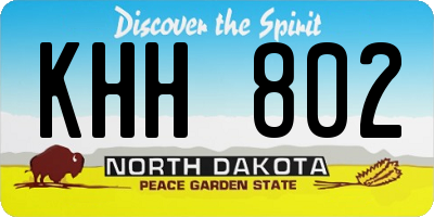 ND license plate KHH802