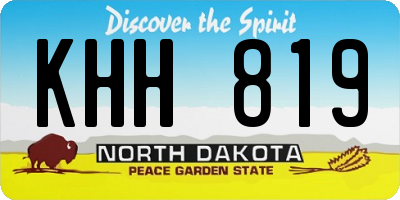 ND license plate KHH819