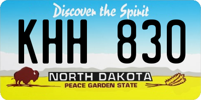 ND license plate KHH830
