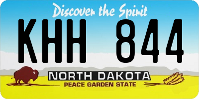 ND license plate KHH844