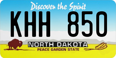 ND license plate KHH850