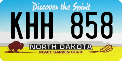 ND license plate KHH858