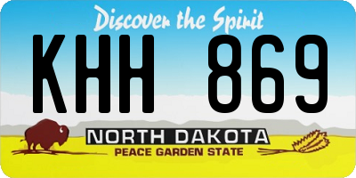 ND license plate KHH869
