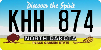 ND license plate KHH874