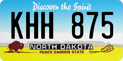 ND license plate KHH875