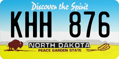 ND license plate KHH876