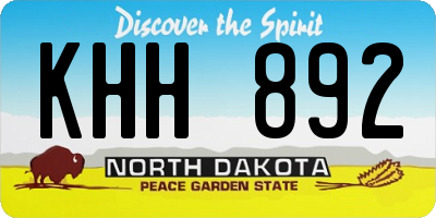ND license plate KHH892