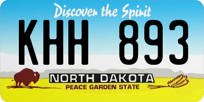 ND license plate KHH893