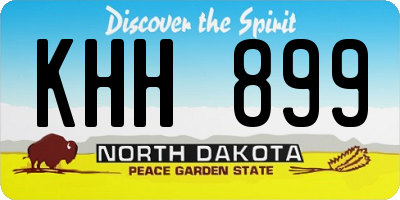 ND license plate KHH899