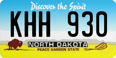 ND license plate KHH930