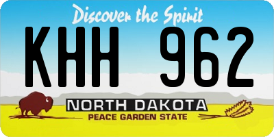 ND license plate KHH962