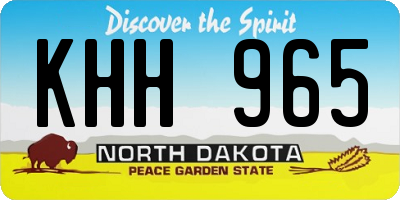 ND license plate KHH965