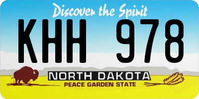 ND license plate KHH978