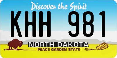 ND license plate KHH981