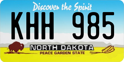 ND license plate KHH985
