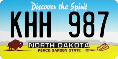 ND license plate KHH987