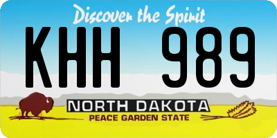 ND license plate KHH989