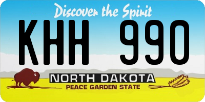 ND license plate KHH990