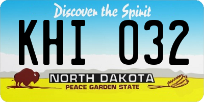 ND license plate KHI032