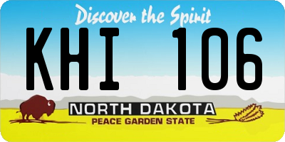 ND license plate KHI106