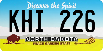 ND license plate KHI226