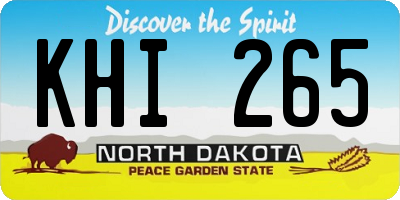 ND license plate KHI265