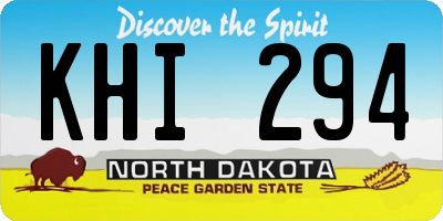 ND license plate KHI294
