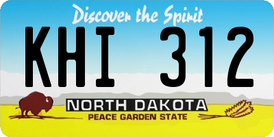 ND license plate KHI312