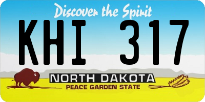 ND license plate KHI317