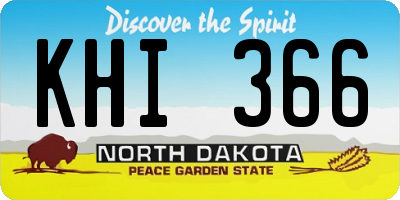 ND license plate KHI366