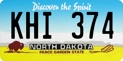 ND license plate KHI374