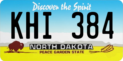 ND license plate KHI384