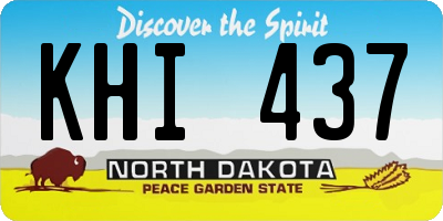 ND license plate KHI437