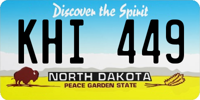 ND license plate KHI449