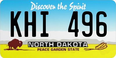 ND license plate KHI496