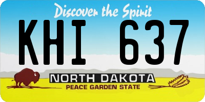 ND license plate KHI637